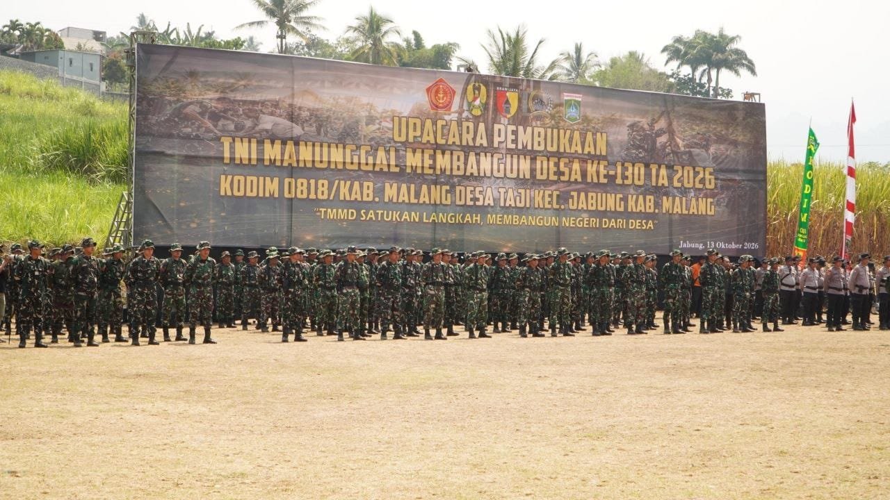Upacara TMMD ke-130 di Malang: 150 Personel Tunjukkan Semangat Kebersamaan